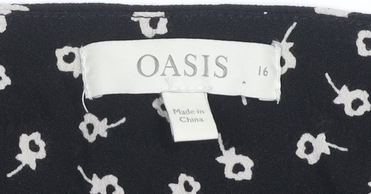 Womens UK Size 16 Oasis Black  Blouse