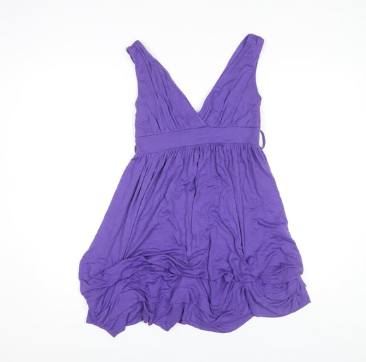 Dorothy Perkins Purple V-Neck Sleeveless Dress Women
