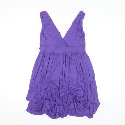 Dorothy Perkins Purple V-Neck Sleeveless Dress Women