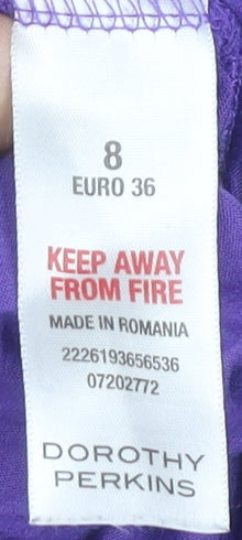 Dorothy Perkins Purple V-Neck Sleeveless Dress Women