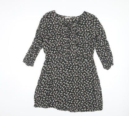 Marks and Spencer Women's Black Floral Dress Size 14