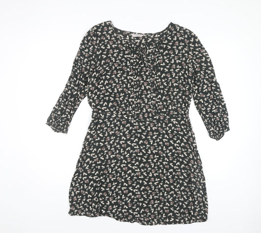 Marks and Spencer Women's Black Floral Dress Size 14