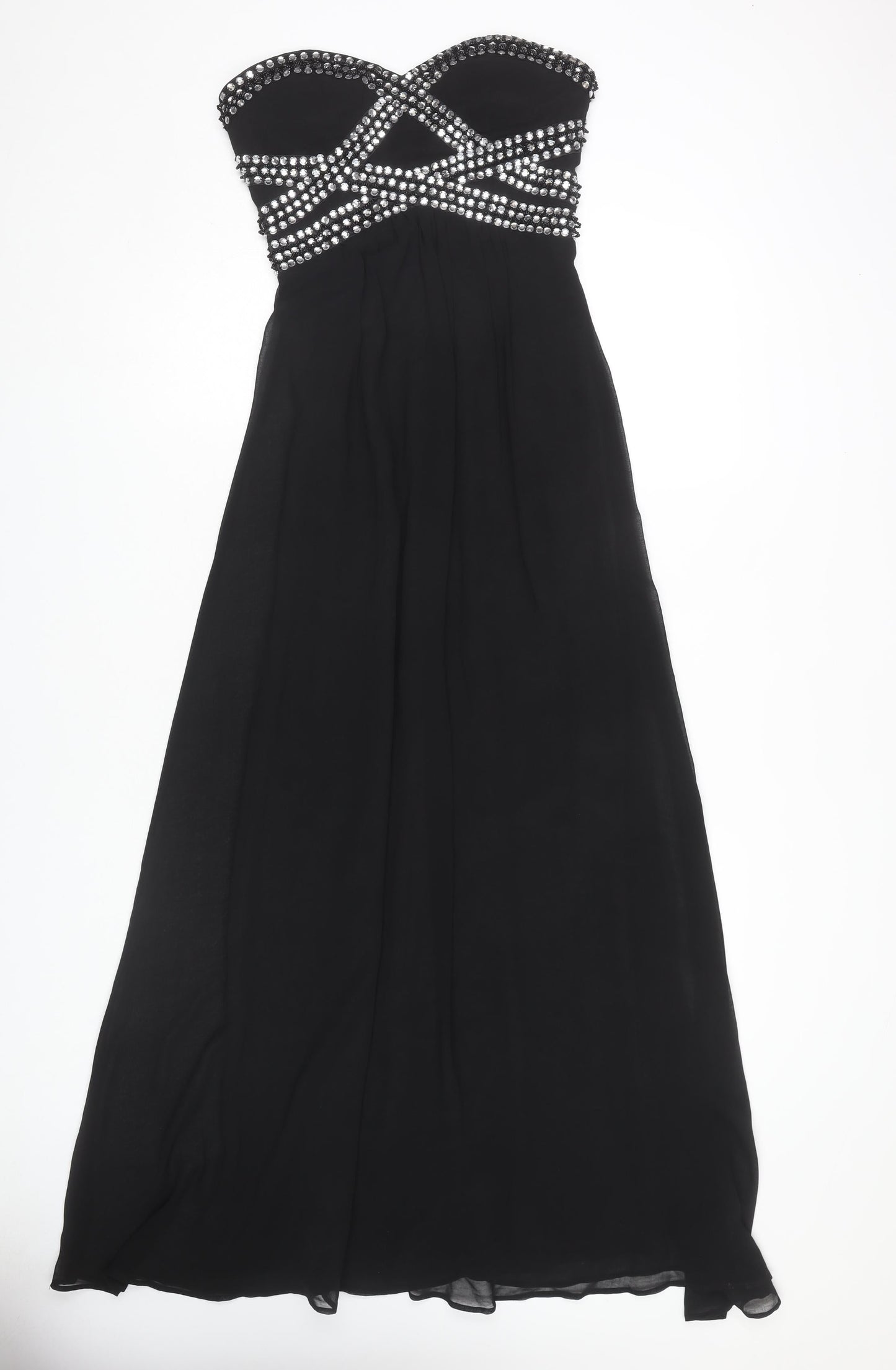 Quiz Women's Black Maxi Strapless Party Dress Size 8