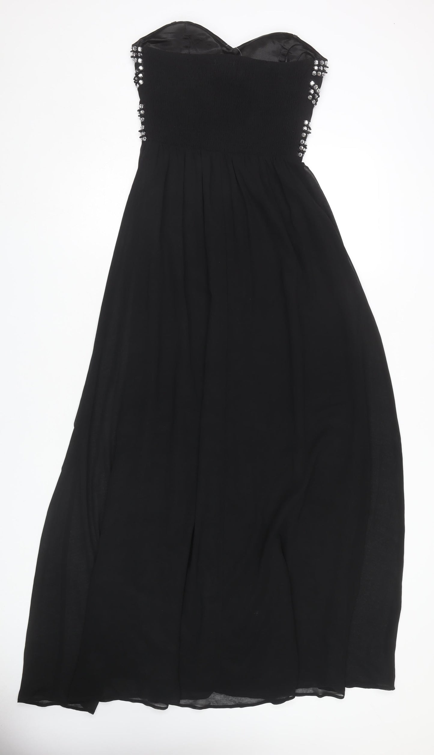 Quiz Women's Black Maxi Strapless Party Dress Size 8