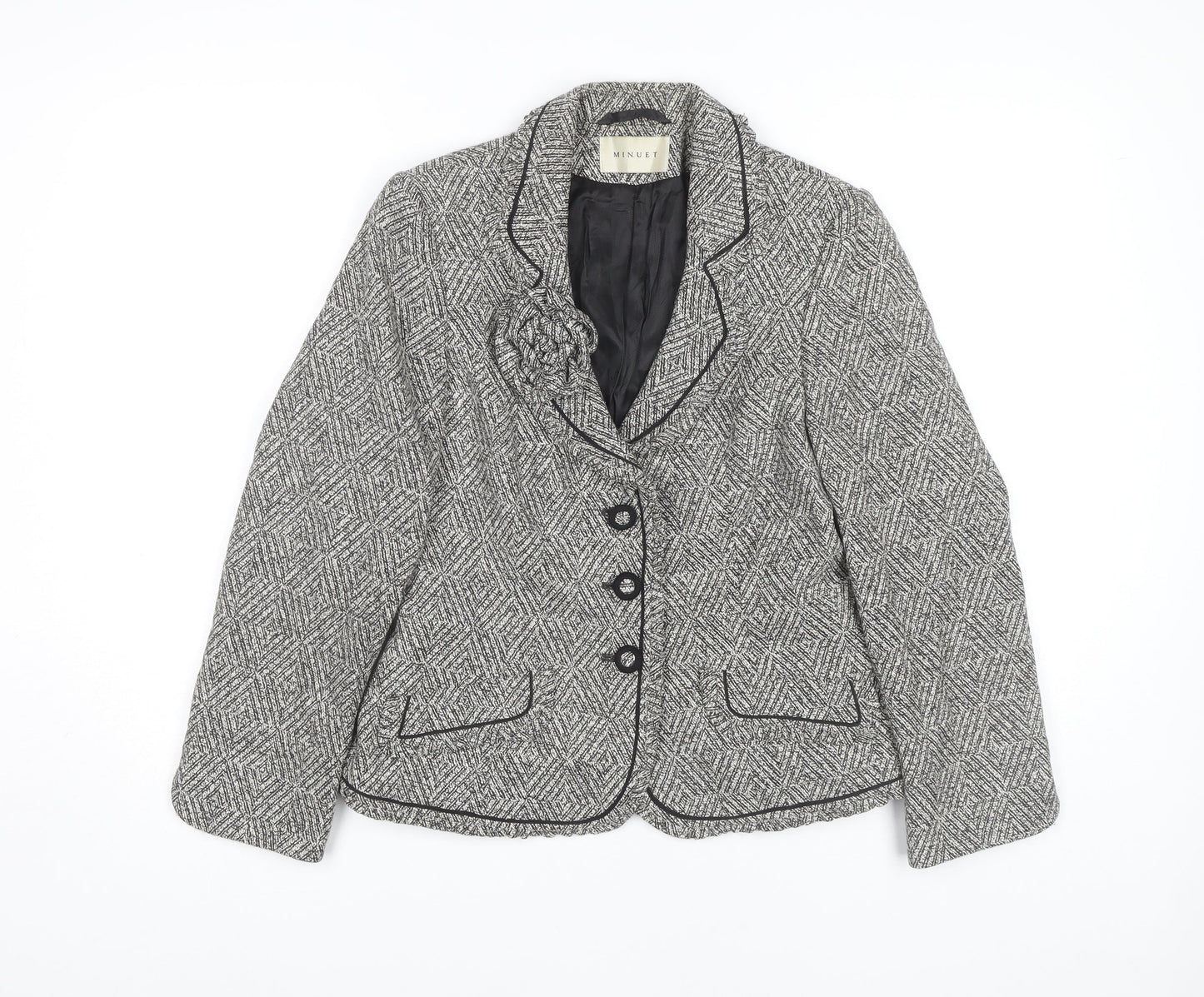 Minuet Women's Black Tweed Blazer, Size 8 - Elegant Business Chic