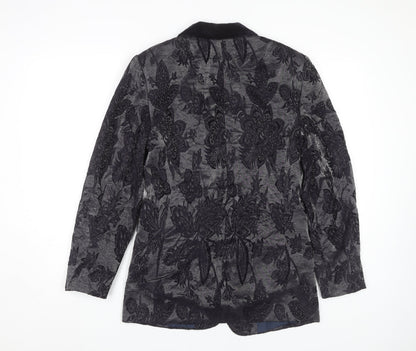 Vera Mont Women's Black Floral Blazer Size 10