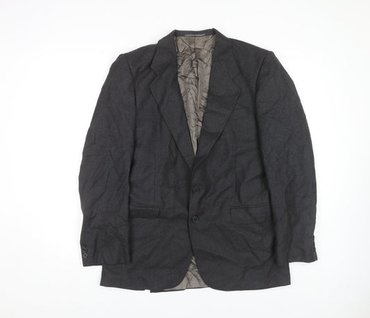 Jaeger Men's Grey Wool Blazer Size 48R Jacket