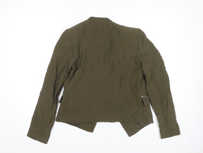 MNG Women's Green Blazer XS Viscose Zipped Pockets