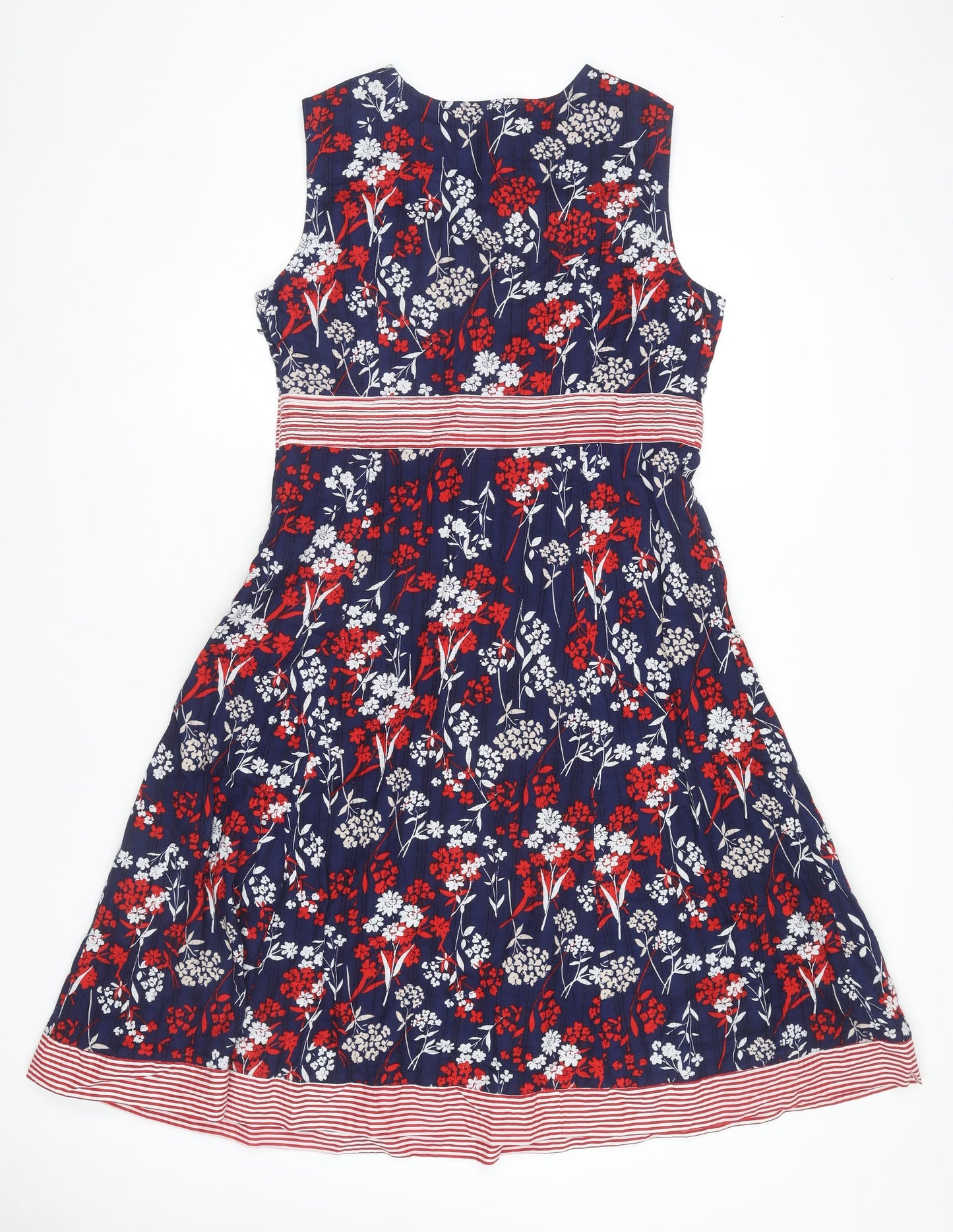 Maine New England Women Blue Floral Fit & Flare Dress 14