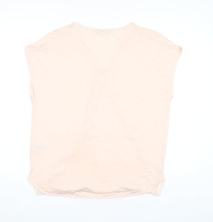 Womens UK Size 14 Marks and Spencer Pink Wrap Blouse