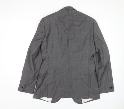 Reiss Men's Grey Check Wool Suit Jacket 38 Chest