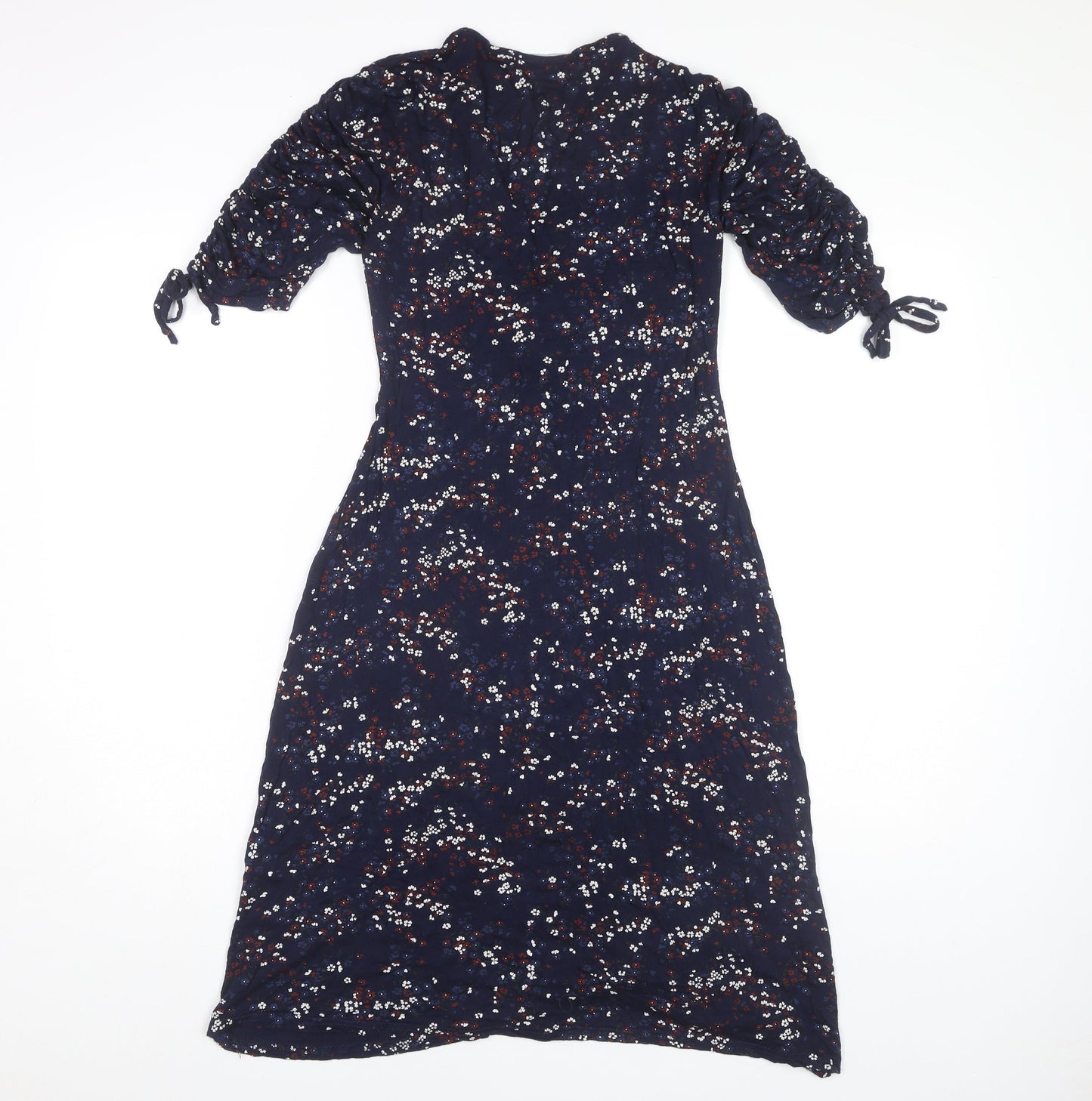 LUNA Loves Women's Blue Floral Midi Wrap Dress M