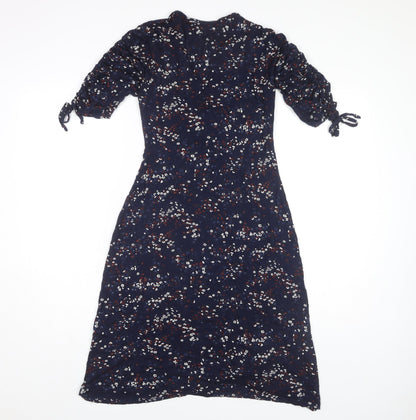 LUNA Loves Women's Blue Floral Midi Wrap Dress M