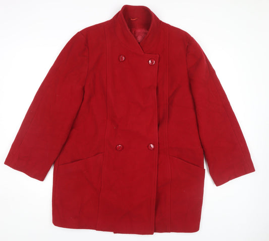 Debenhams Women's Red Wool Coat Size 14