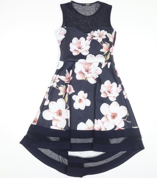 Quiz Women's Multicoloured Floral A-Line Dress, Size 8