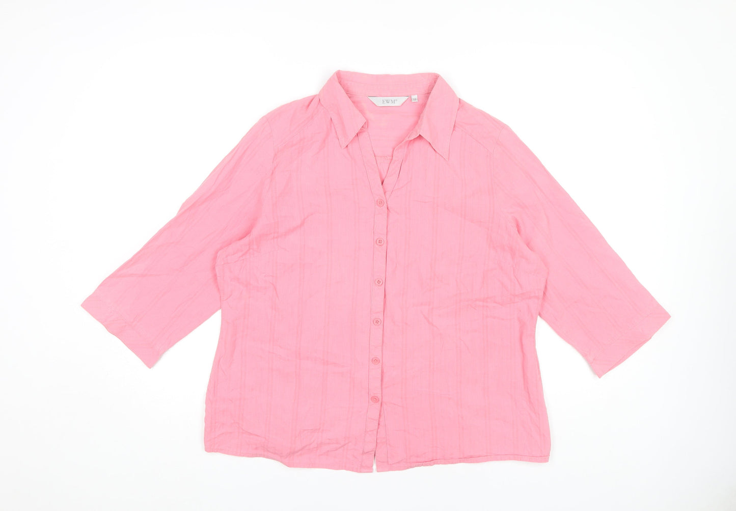 EWM Women's Pink Button-Up Shirt Size 18