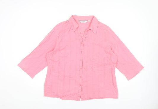 EWM Women's Pink Button-Up Shirt Size 18
