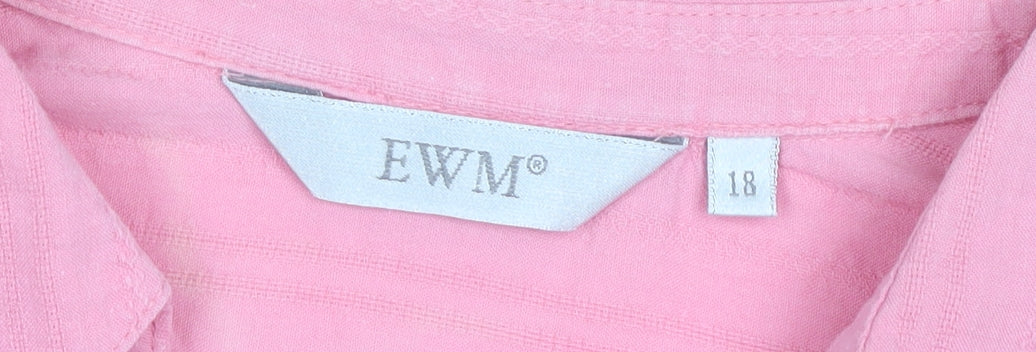 EWM Women's Pink Button-Up Shirt Size 18