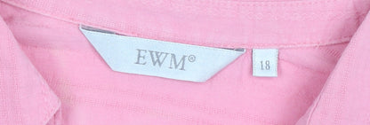 EWM Women's Pink Button-Up Shirt Size 18