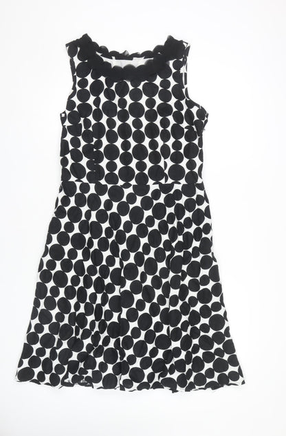 Marks and Spencer Women's Black Polka Dot Dress Size 14