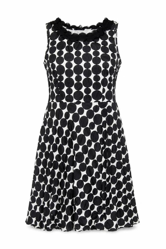 Marks and Spencer Women's Black Polka Dot Dress Size 14