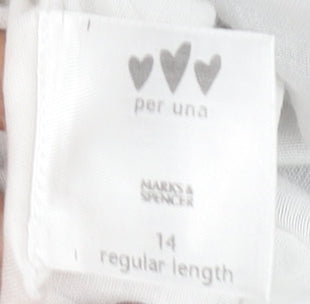 Marks and Spencer Women's Black Polka Dot Dress Size 14