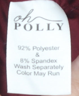 Oh Polly Women's Red Bodycon Party Dress - Size 12