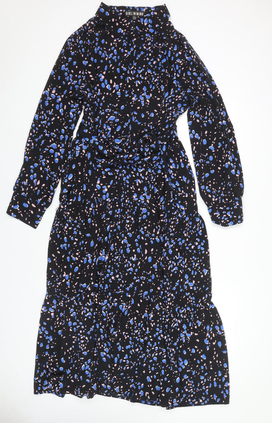 Girl In Mind Women's Black Midi Shirt Dress - UK 16