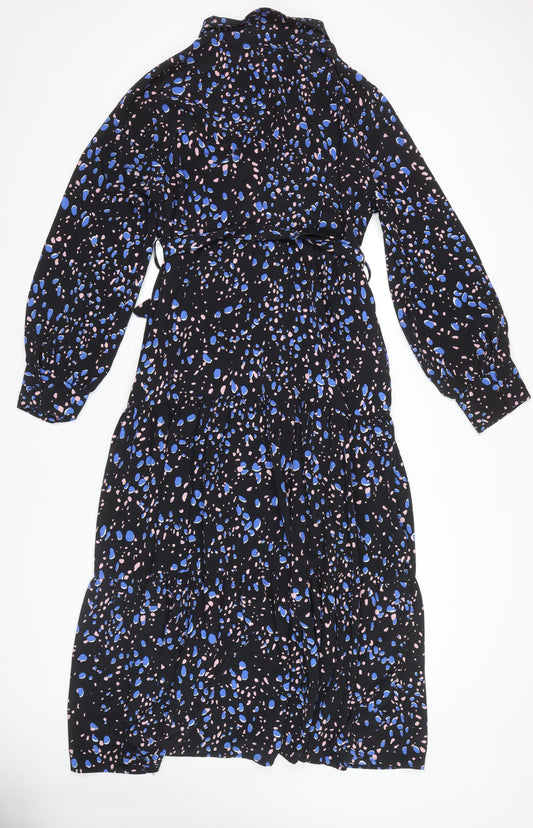 Girl In Mind Women's Black Midi Shirt Dress - UK 16