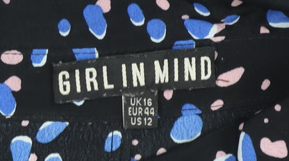 Girl In Mind Women's Black Midi Shirt Dress - UK 16