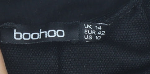 Boohoo Women's Black Skirt Size 14 Cotton Blend