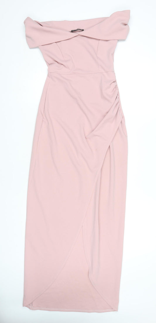 Quiz Women's Pink Off Shoulder Bodycon Midi Dress