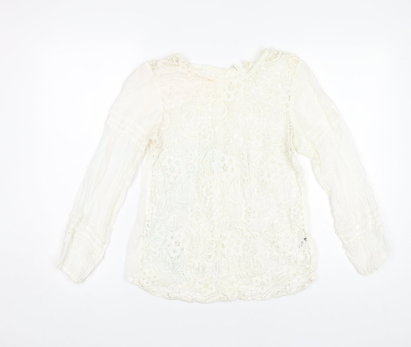 Womens UK Size 8 H&M Ivory Lace Blouse