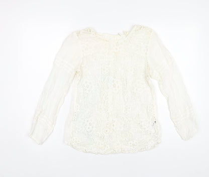 Womens UK Size 8 H&M Ivory Lace Blouse