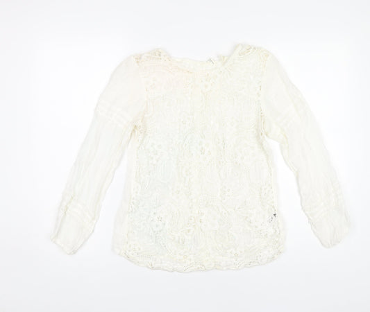 Womens UK Size 8 H&M Ivory Lace Blouse