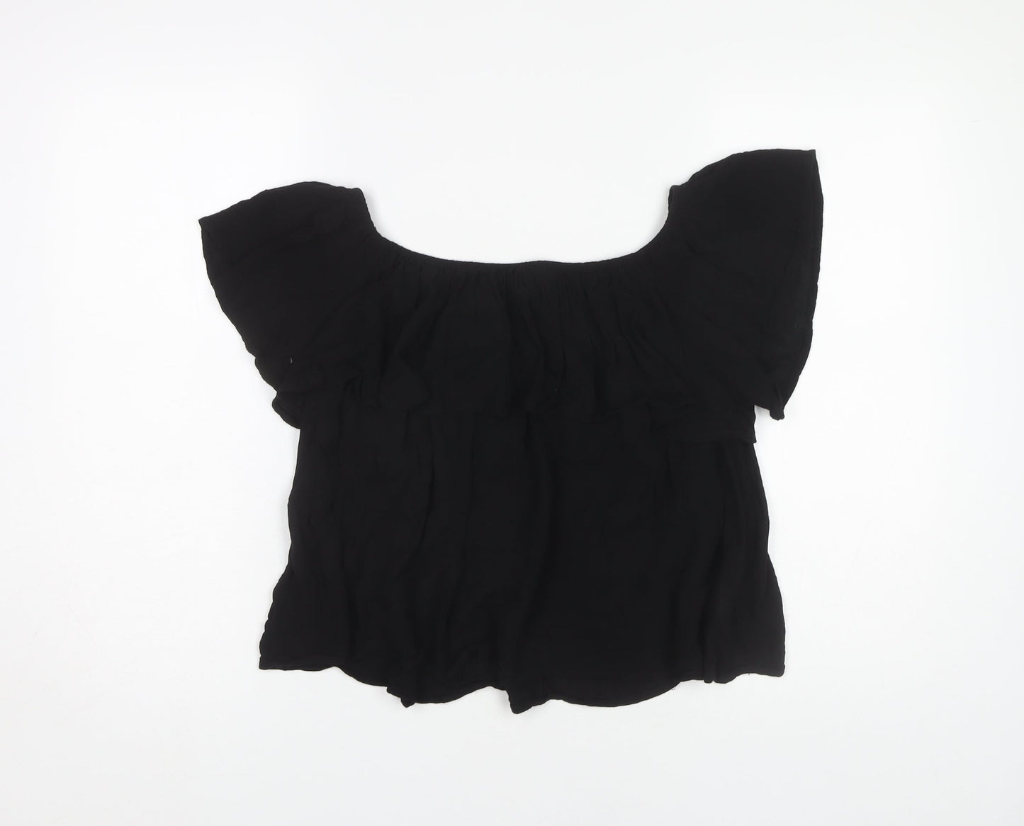 New Look Women's Black Off Shoulder Tunic Blouse Size 14