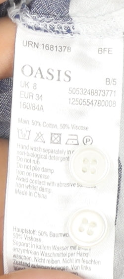 Womens UK Size 8 Oasis Blue  Button-Up