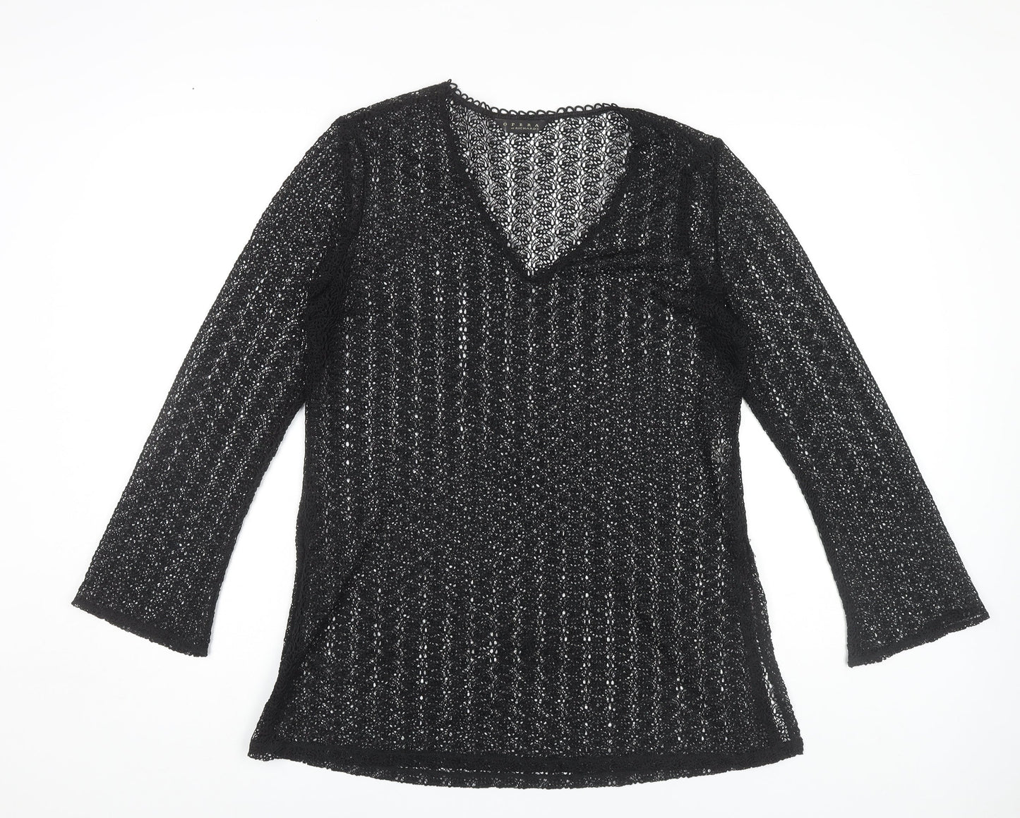 Womens UK Size 12 Richards Black Basic Blouse