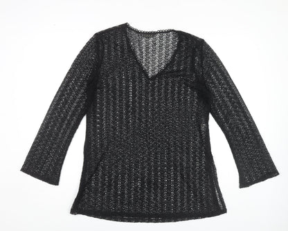 Womens UK Size 12 Richards Black Basic Blouse