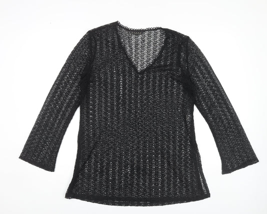 Womens UK Size 12 Richards Black Basic Blouse
