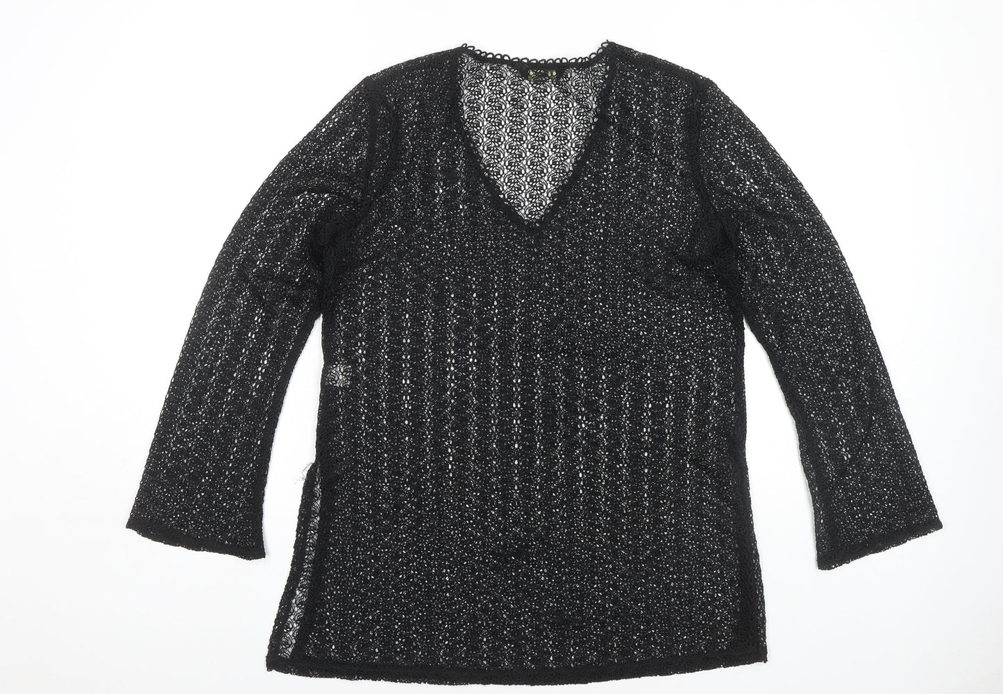 Womens UK Size 12 Richards Black Basic Blouse