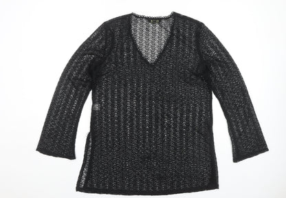 Womens UK Size 12 Richards Black Basic Blouse