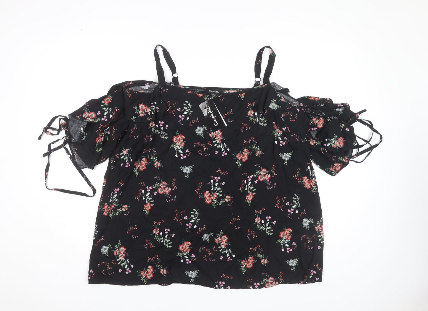 Womens UK Size 22 Simply Be Black Off the Shoulder Blouse
