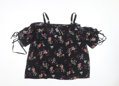 Womens UK Size 22 Simply Be Black Off the Shoulder Blouse