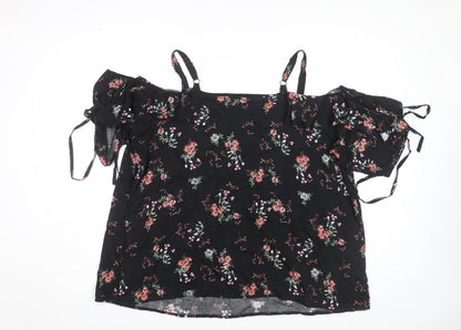 Womens UK Size 22 Simply Be Black Off the Shoulder Blouse