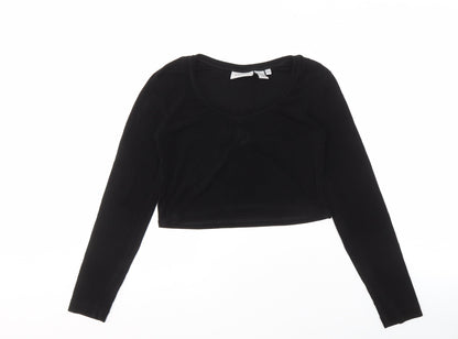 Chico's Travelers Women's Black Cropped Long Sleeve T-Shirt XS/S
