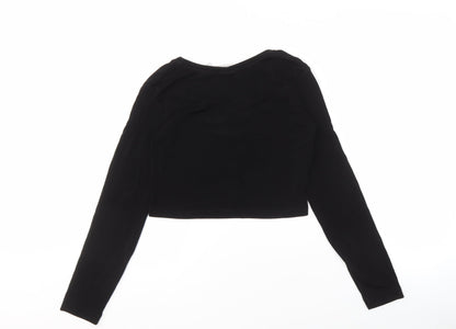 Chico's Travelers Women's Black Cropped Long Sleeve T-Shirt XS/S