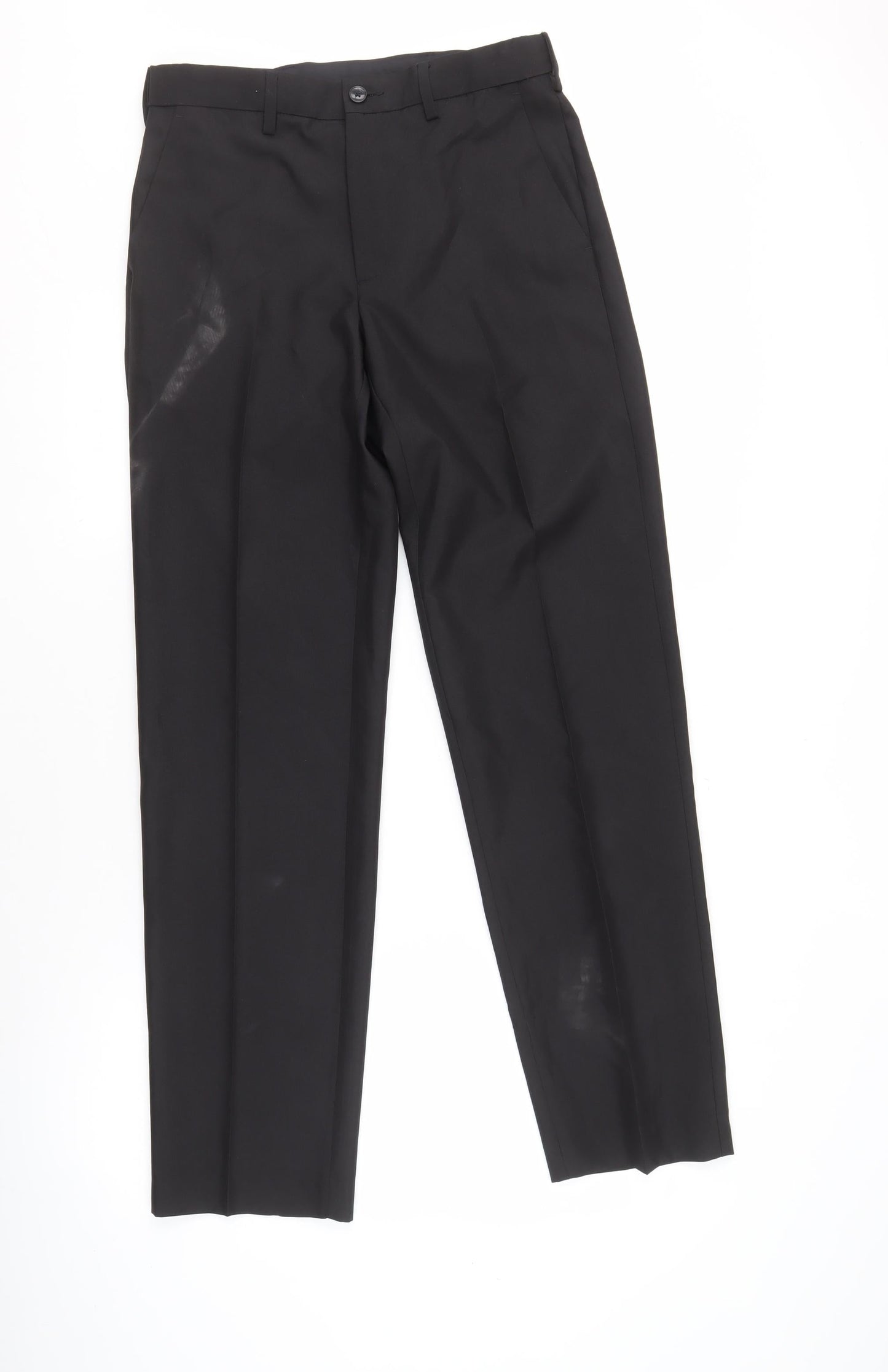 Marks and Spencer Men's Black Trousers, 30W, Regular Fit