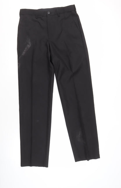 Marks and Spencer Men's Black Trousers, 30W, Regular Fit