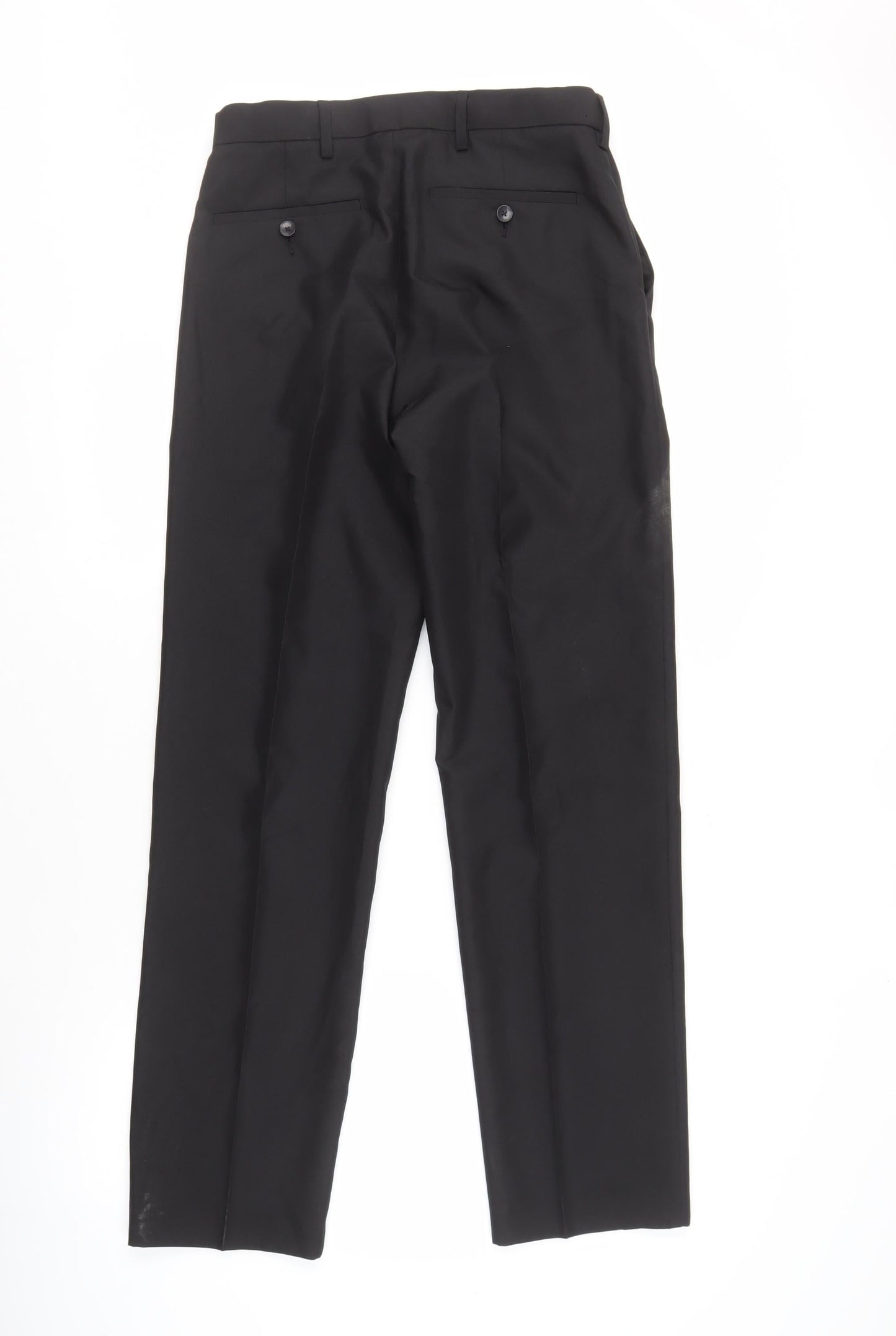 Marks and Spencer Men's Black Trousers, 30W, Regular Fit